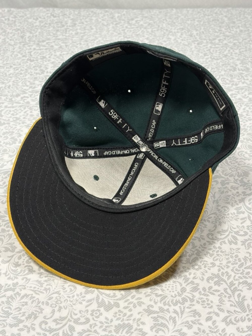 Oakland A's New Era Hat Cap 59Fifty 7 1/8 On Field Made in USA 5950 Athletics - Picture 6 of 10